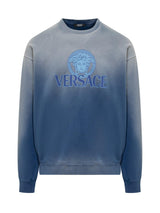 Versace Logo-printed Gradient Crewneck Sweatshirt - Men