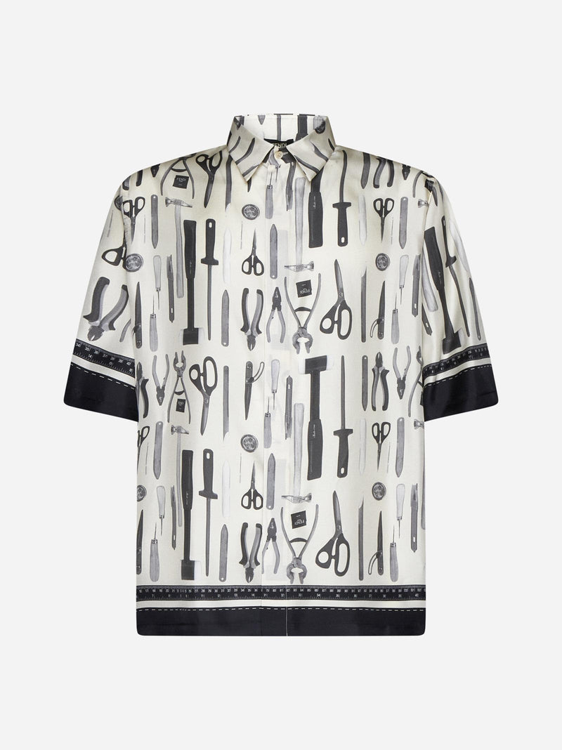 Fendi Tools Print Silk Shirt - Men