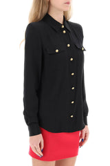 Balmain Silk Shirt With Padded Shoulders - Women