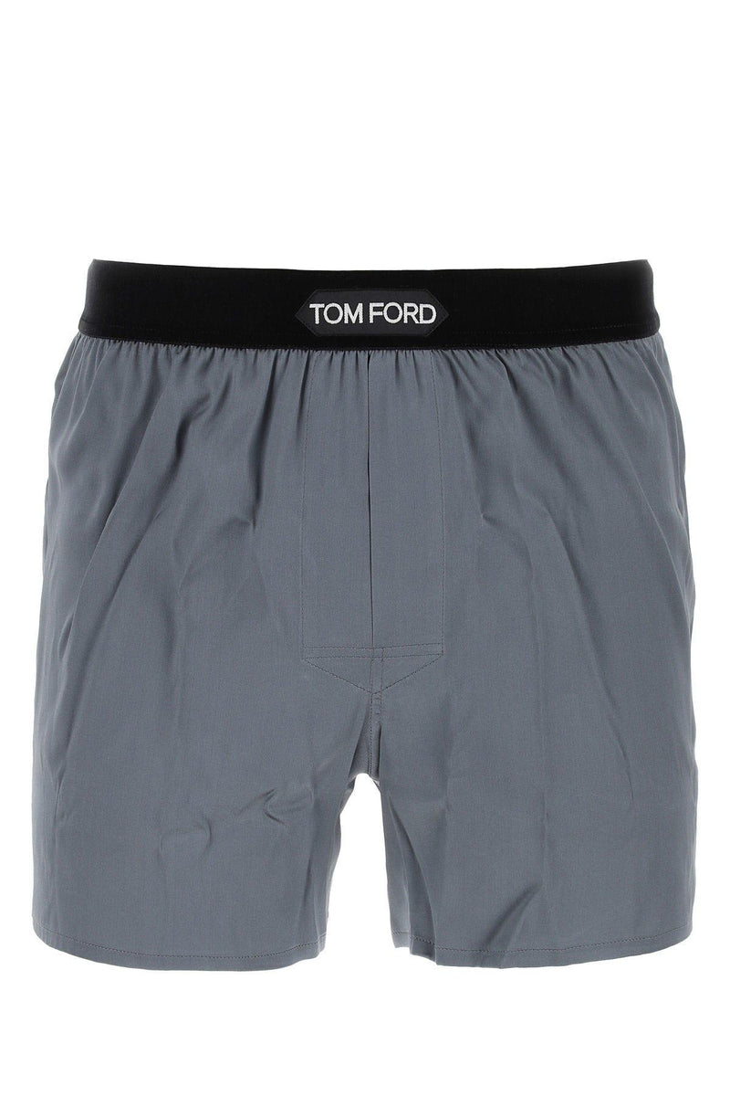 Tom Ford Dark Grey Satin Boxer - Men