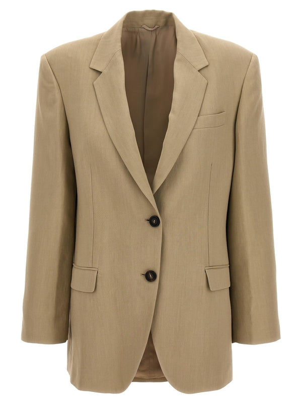 Brunello Cucinelli Single-breasted Linen Blend Blazer - Women - Piano Luigi