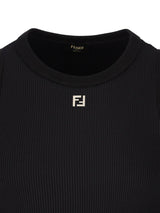 Fendi Logo Plaque Ribbed-knit Top - Men