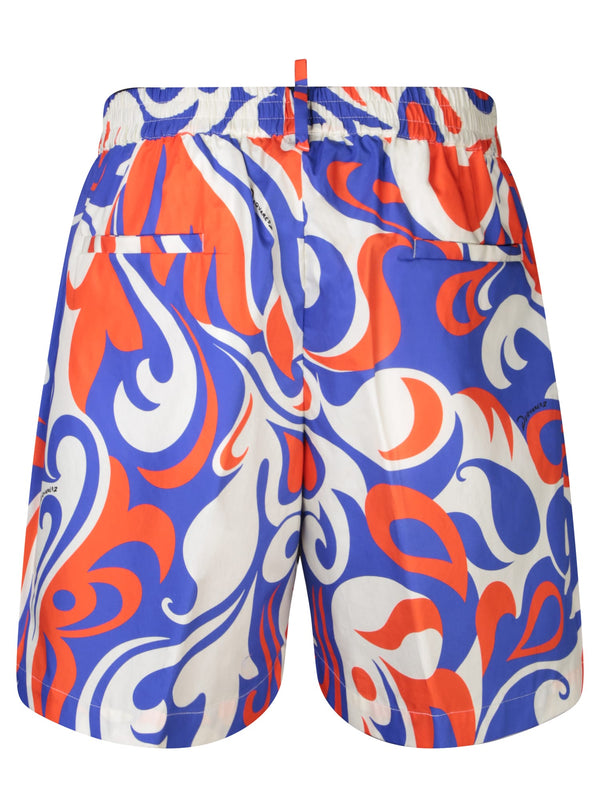 Dsquared2 Palm Beach Blue/orange Shorts - Men