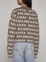 Balenciaga Logo Wool Cropped Sweater - Women