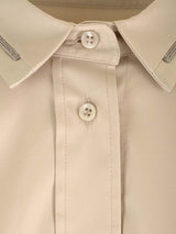 Brunello Cucinelli Beige Shirt With Jewel On The Collar - Women