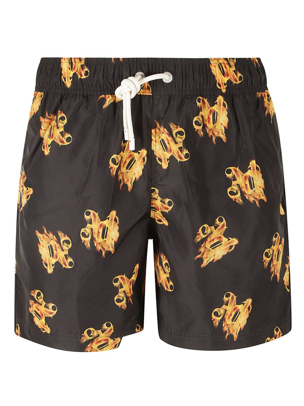 Palm Angels Burning Monogram Swim Shorts - Men