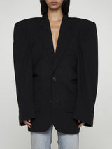 Balenciaga Cut Away Wool Blazer - Women