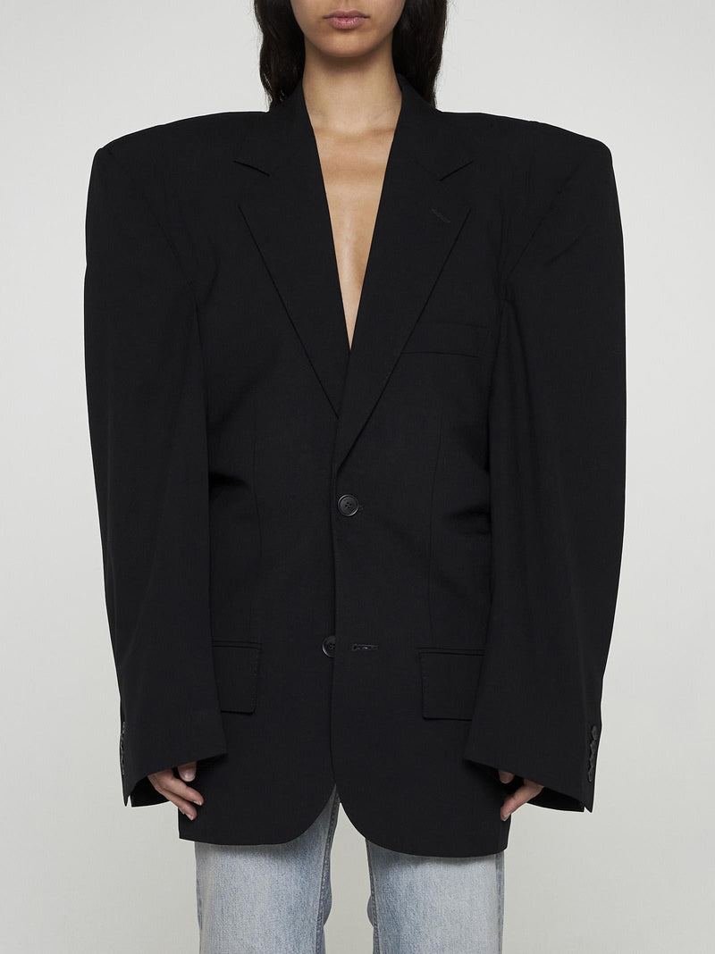 Balenciaga Cut Away Wool Blazer - Women