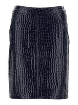 Tom Ford Glossy Croco Embossed Goat Leather Skirt - Women