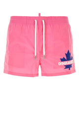 Dsquared2 Fuchsia Stretch Nylon Swimming Shorts - Men