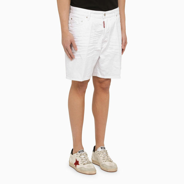 Dsquared2 White Cotton Bermuda Shorts - Men