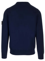 Stone Island Blue Crew-neck Cotton Sweater - Men