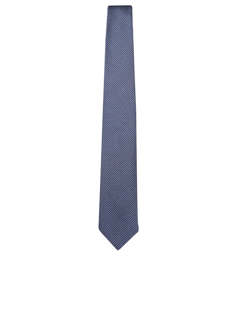 Tom Ford Houndstooth Patterned Royal Blue Tie - Men - Piano Luigi