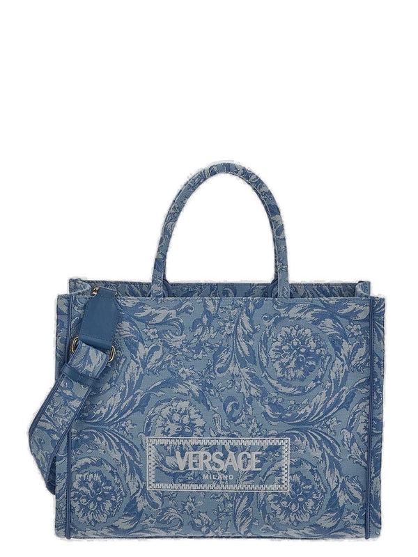 Versace Athena Logo Embroidered Tote Bag - Women