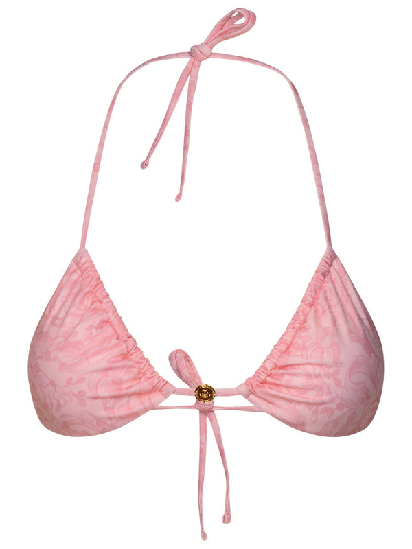 Versace barocco Pink Polyester Blend Bikini Top - Women