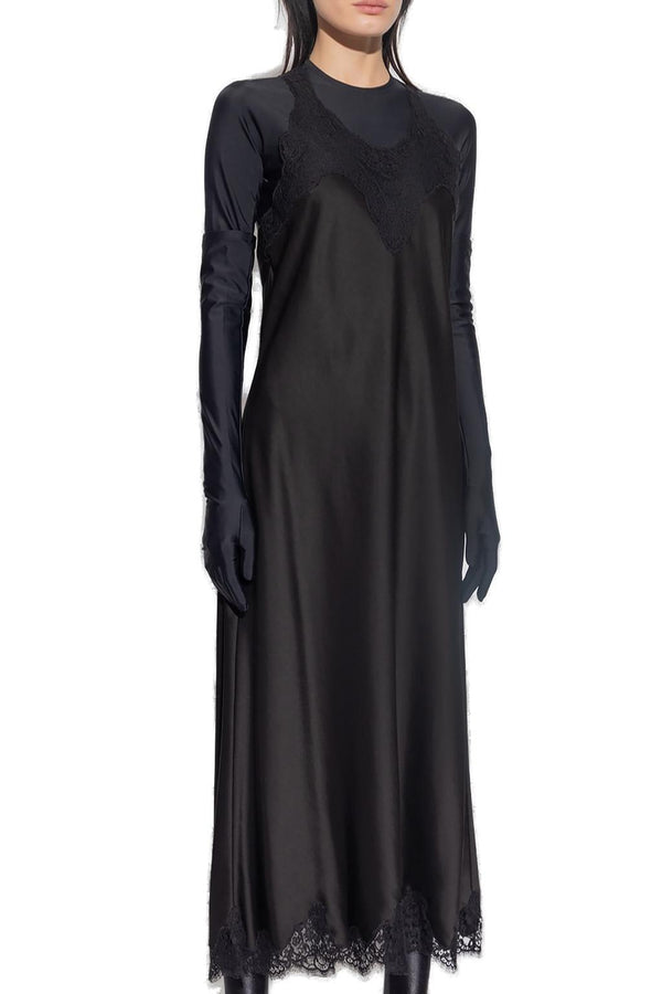 Balenciaga Satin Strappy Midi Dress - Women