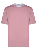 Brunello Cucinelli Contrasting Edges Pink T-shirt - Men