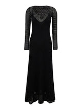 Tom Ford Black Crochet Weave Long Dress In Viscose Woman - Women