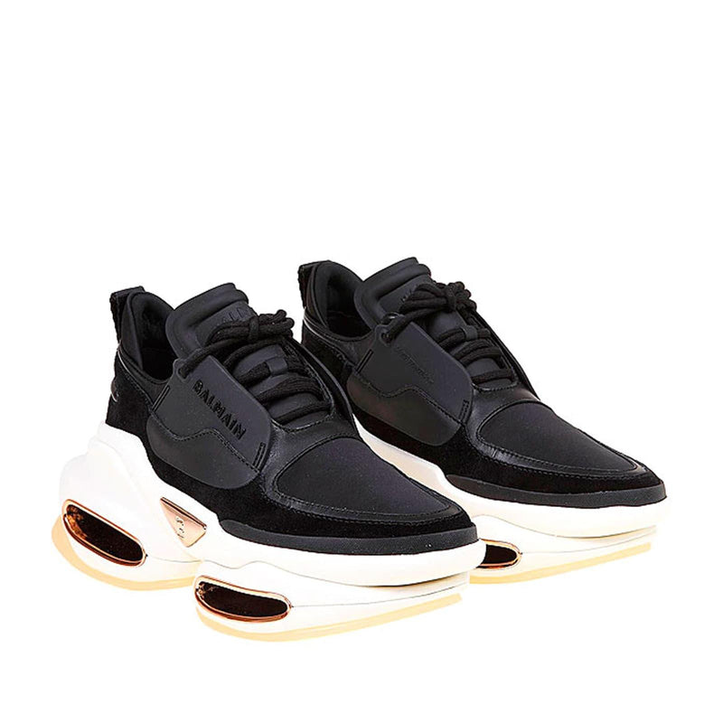 Balmain Leather And Fabric Sneakers - Men - Piano Luigi