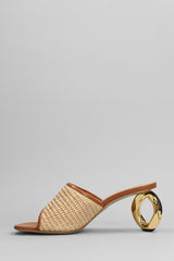 J.W. Anderson Raffia Sandal Sandals In Beige Silver - Women