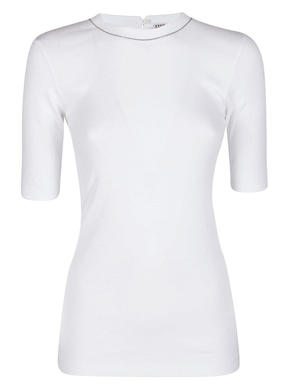 Brunello Cucinelli Embellished Collar T-shirt - Women