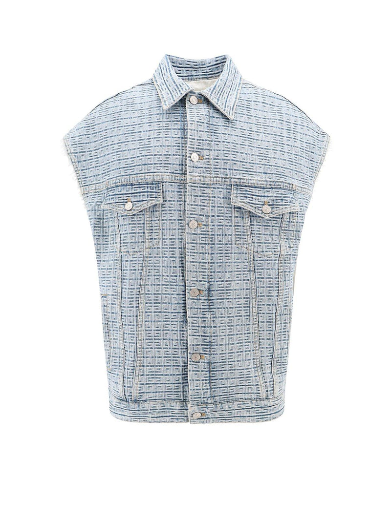 Givenchy 4g Denim Button-up Vest - Men