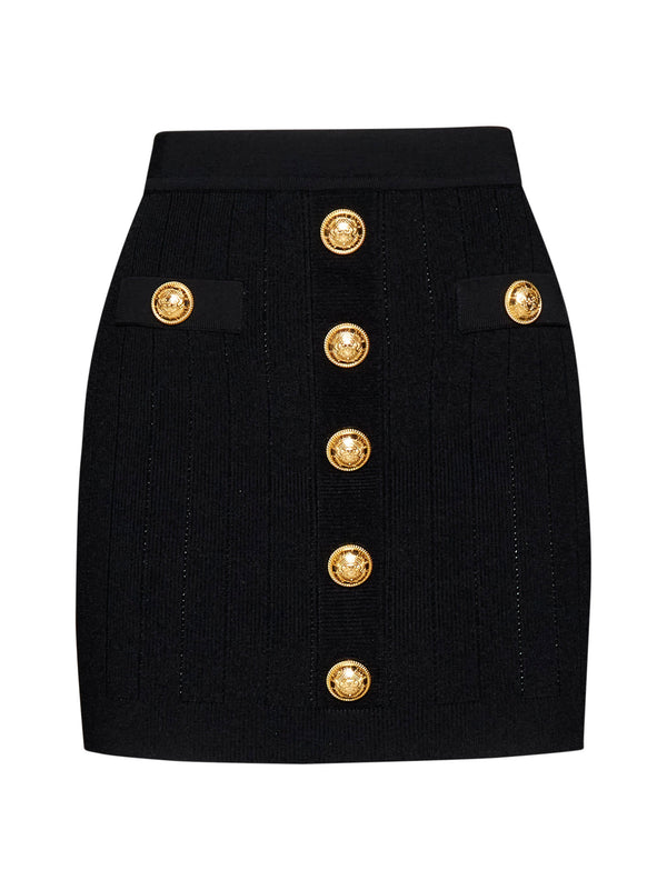 Balmain Knit Skirt With Buttons - Women