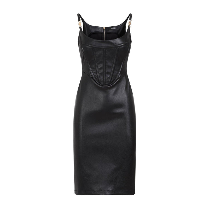 Versace Zip-up Sleeveless Leather Dress - Women