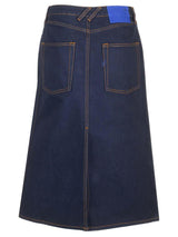 Burberry Japanese Front-slit Denim Midi Skirt - Women