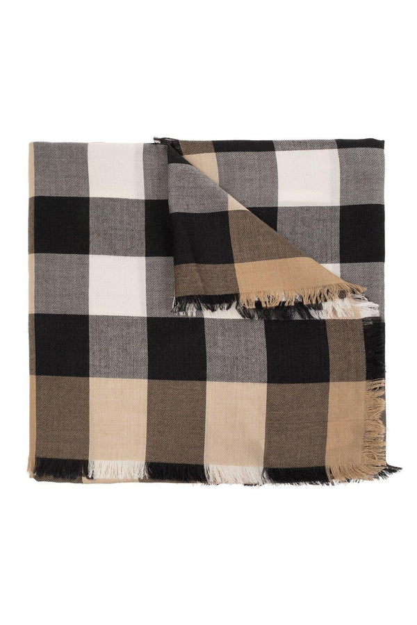 Burberry Checked Fringed-edge Scarf - Women