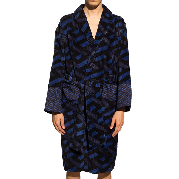 Versace Logo Cotton Bathrobe - Men - Piano Luigi