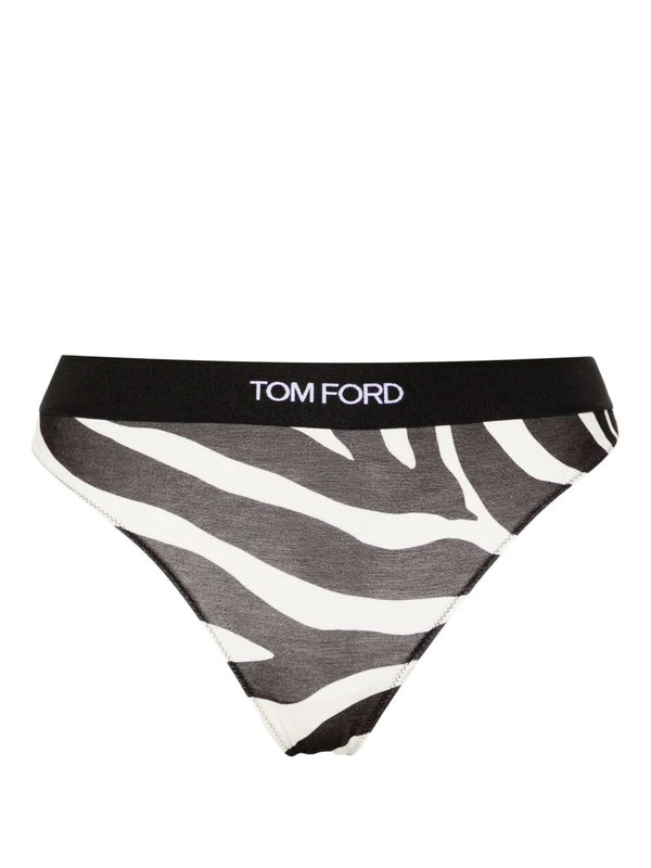Tom Ford Optical Zebra Printed Modal Signature Thong - Women