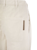 Brunello Cucinelli Relaxed Trousers In Garment-dyed Cotton-linen Cover-up - Women