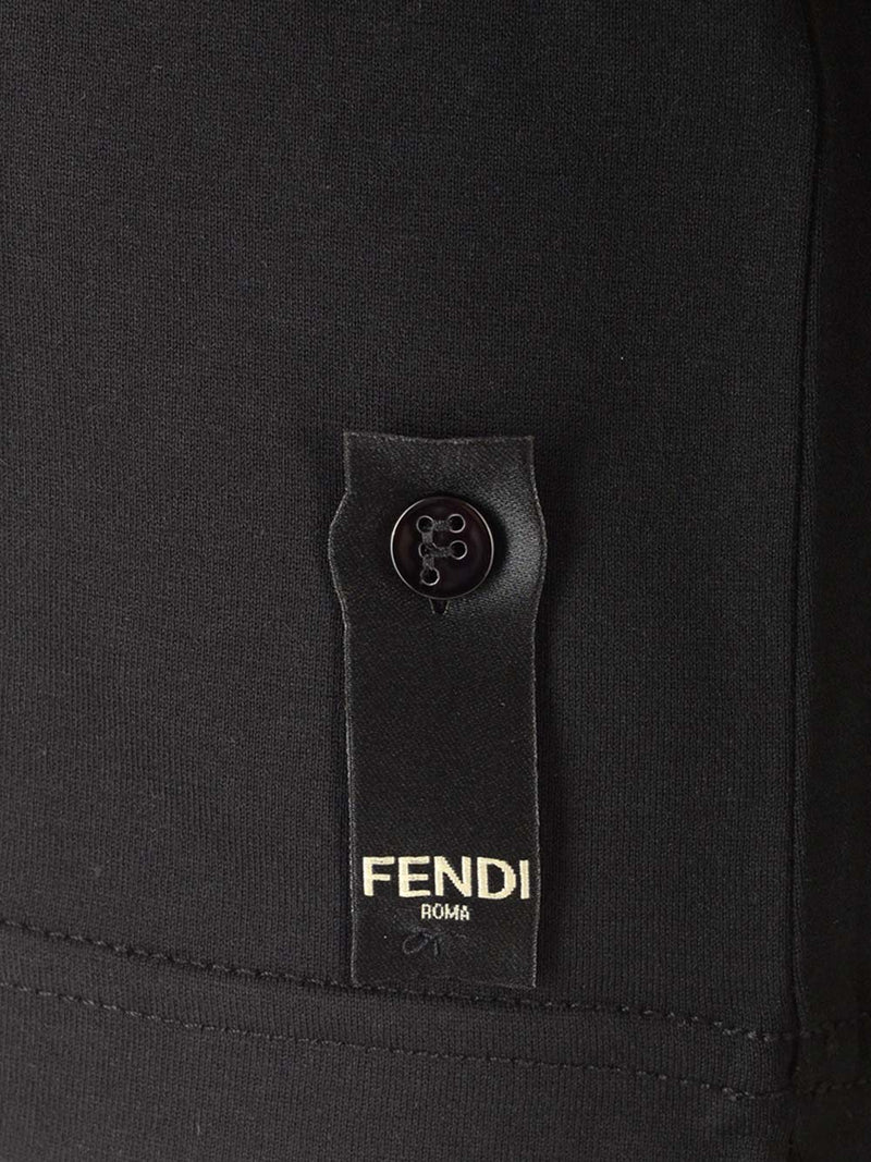 Fendi T-shirt With Leather Logo Patch - Men