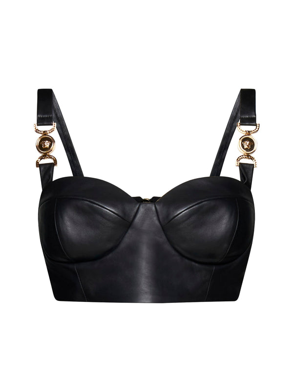 Versace Medusa 95 Leather Bustier Top - Women