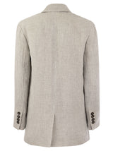 Brunello Cucinelli Lessivé Linen Canvas Jacket - Women