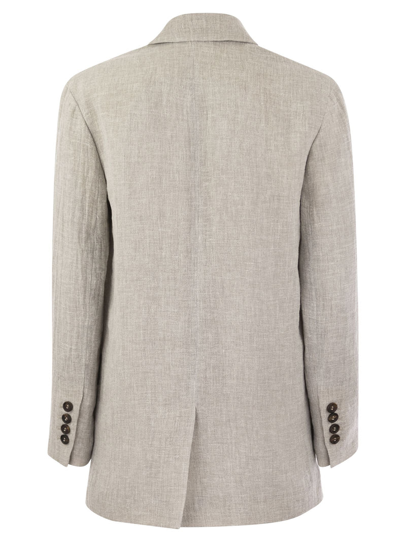 Brunello Cucinelli Lessivé Linen Canvas Jacket - Women