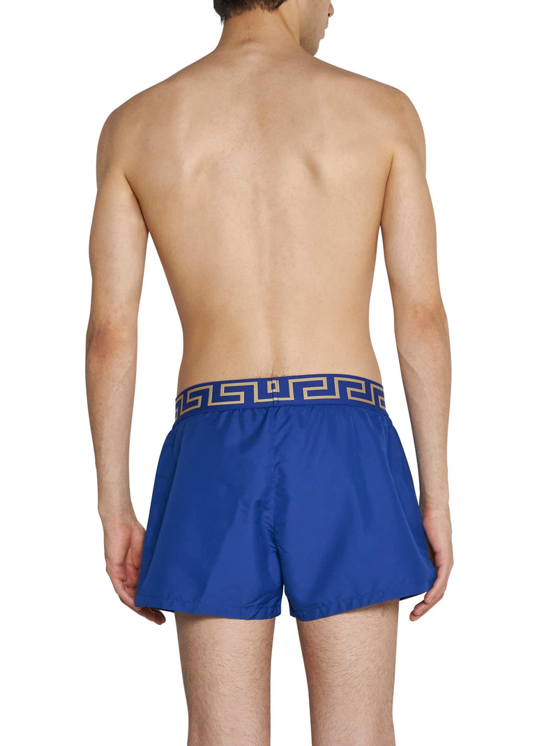 Versace Greca Bluette Nylon Swim Shorts Man - Men