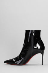 Christian Louboutin Sporty Kate Booty High Heels Ankle Boots In Black Patent Leather - Women - Piano Luigi