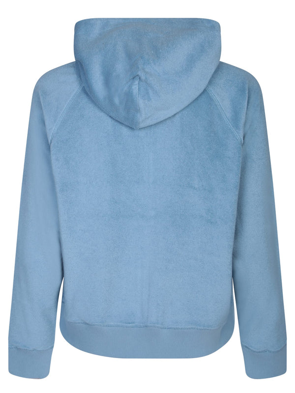 Tom Ford Terry-effect Light Blue Hoodie - Men