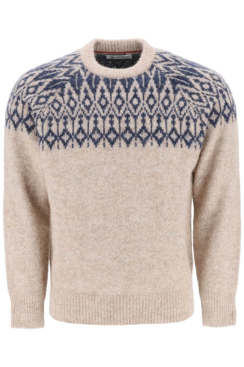 Brunello Cucinelli Jacquard Crew Neck Sweater - Men