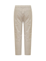 Brunello Cucinelli Stretch Cotton Trousers With Elastic Waistband And Small Pleats On The Front - Women