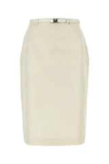 Prada Ivory Faille Skirt - Women