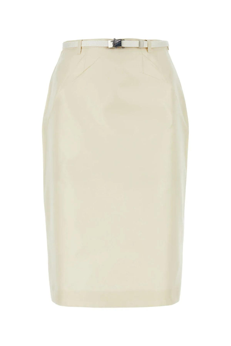 Prada Ivory Faille Skirt - Women