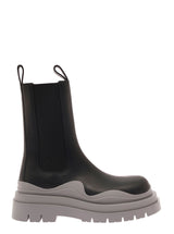 Bottega Veneta chelsea Tire Black Boots With Grey Rubber Sole In Leather Woman - Men