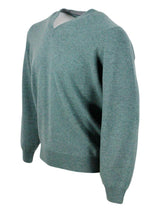 Brunello Cucinelli Long-sleeved V-neck Sweater In Fine 100% Cashmere With Contrasting Piping On The Cuff - Men - Piano Luigi