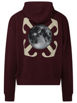 Off-White Moon Arrow Sweatshirt In Burgundy Cotton - Men - Piano Luigi