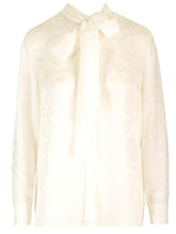 Versace Ivory Silk Lavalier Shirt - Women - Piano Luigi