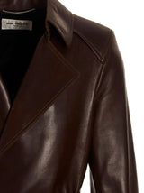 Saint Laurent Double-breasted Leather Trench Coat - Men - Piano Luigi