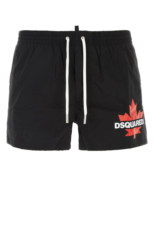 Dsquared2 Black Stretch Nylon Swimming Shorts - Men